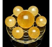 DSZUJTYROP Citrine Seven-Star Array Ornaments Stone Creative Home Decorations Crystal Ball Crafts,Chassis Diameter,12cm