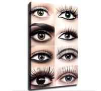 DSZUJTYROP Classic Hybrid Volume Lashes Various Eyelash Extensions Poster Wall-Art Modern Minimalist Aesthetic Beauty Salon Decor(Framed,16x24inch(40x60cm))