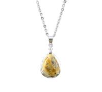 DSZUJTYROP Classy Women Crazy Stone Waterdrop Pendant Link Chain Chokers Necklace Designer Couples Jewelry Femme