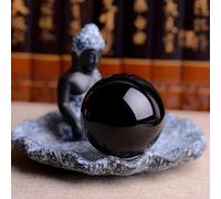 DSZUJTYROP Crystal Ball Obsidian Ornament Lucky Transfer Office Desktop Feng Shui Divination Home Decor Ornaments,obsidian-16cm