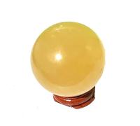 DSZUJTYROP Crystal Ball Ornaments, Raw Stone Polished Home Office Desktop Decoration Crafts,Yellow,40mm