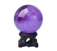 DSZUJTYROP Crystal Decor Sphere for Amethyst Ball with Stand Real for And Divination,Purple,60mm