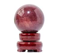 DSZUJTYROP Crystal Red Strawberry Raw Stone DIY Polished Creative Home Desktop Decoration Ball Ornaments,40mm