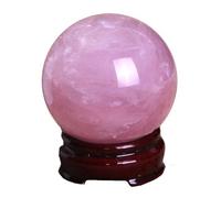 DSZUJTYROP Crystal Sphere|Decorative Rose Quartz Stone Ball|Raw Orb Figurines |Home Decor Office Desk Feng Shui,4.3"(11cm)