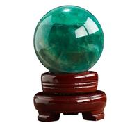 DSZUJTYROP Decorative Green Fluorite Crystal Ball, Stone Sphere with Stand, Figurines Ornaments for Home Office Desk Decoration,11cm/4.3in