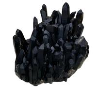 DSZUJTYROP Decorative Ornaments Black Quartz Crystal Cluster (Size : 80-100g)