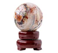 DSZUJTYROP Dragon Pattern Crystal Cave Ball Agate Rough Stone Polished Feng Shui Home Desktop Decoration,60~65mm