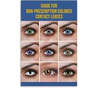 DSZUJTYROP Eye Effect Lens Color Selection Guide Poster | Helps viewers imagine how each tint alters their eye tone(Framed,08x12inch(20x30cm))