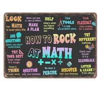 DSZUJTYROP Funny Math Teacher Metal Sign Classroom Rules Retro 12x8 Inch | rustproof tin plate for classroom bulletin boards or desks