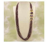DSZUJTYROP Gemme di pepita di ametista naturale da 36 '' Vetro di Murano viola Collana lunga di viola Collana lunga da donna fatta a mano da indossare ogni giorno