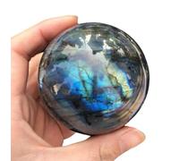 DSZUJTYROP Gemstone Ball Labradorite Tumble Crystal Ornament Magic Round Sphere Collection Home Office Decoration,5cm/1.9in