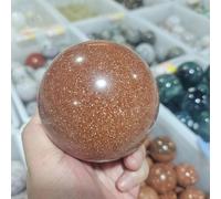 DSZUJTYROP Gold Sand Ball Quartz Crystal Carving Crafts Home Decoration Ornaments (Size : 81-90mm)
