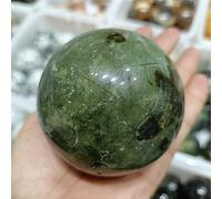 DSZUJTYROP Green Grape Tourmaline Stone Ball Quartz Crystal Home Demagnetization Decorative Gem Ornaments (Size : 71-75mm)