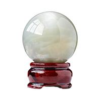 DSZUJTYROP Green Moonstone Crystal Ball Stone Polished Decorative Balls Divination Sphere Ornaments for Home Office Desk Decoration,45-50mm