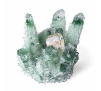 DSZUJTYROP Green Phantom Quartz Crystal Cluster, Raw Stone Geode,Citrine Feng Shui Ornament for Garden Home Decor,400~500g