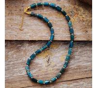 DSZUJTYROP High End Stones Apatite Lariat Chokers Necklace Women Exquisite Beaded Simple Layers Necklace Jewelry Gifts(Apatite)