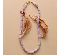 DSZUJTYROP High End Stones Apatite Lariat Chokers Necklace Women Exquisite Beaded Simple Layers Necklace Jewelry Gifts(Kunzite)