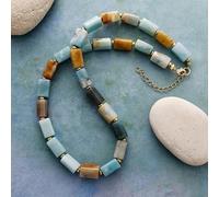 DSZUJTYROP High End Stones Apatite Lariat Chokers Necklace Women Exquisite Beaded Simple Layers Necklace Jewelry Gifts(Flower Amazon)