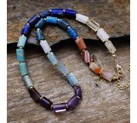 DSZUJTYROP High End Stones Apatite Lariat Chokers Necklace Women Exquisite Beaded Simple Layers Necklace Jewelry Gifts(Chakra)