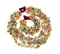 DSZUJTYROP Il braccialetto della collana di perle di colore misto coltivato d'acqua dolce a 5 fili imposta gioielli a più file fatti a mano for signora