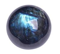 DSZUJTYROP Labradorite Stone Sphere Ball with Stand Polished Crystal Orb Sculpture Figurine for Divination Feng Shui Home Office Decorative,6-6.5cm