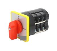 DSZUJTYROP LW5D-16/YH3.3 16A Yellow Panel 4 Position 3 Pole 12 Screw Three-Phase Voltmeter Rotary Changeover Cam Switch