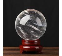 DSZUJTYROP Melting Clear Quartz Crystal Ball White Crystals Sphere with Stand for, Divination, Home Decoration, Fengshui,11cm/4.3in