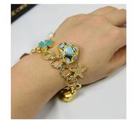 DSZUJTYROP Muti-Stone Jewelry Corallo naturale Conchiglia larimarBracciale spazzolato placcato oro - Gioielli Femme