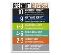 DSZUJTYROP Professional RPE Chart Fitness Poster Rating of Perceived Exertion Scale Visual Guide Training Tool for Home Gym Athletes(Framed,16x24inch(40x60cm))