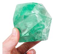 DSZUJTYROP Raw Crystals Geometric Shapes Green Fluorite Stones Caved Gemstone Crystal Quartz Figurines for Decor Gifts Tumbling Cabbing,100-200g
