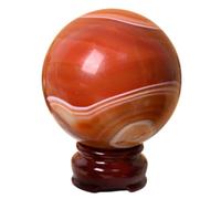 DSZUJTYROP Red Agate Crystal Ball Round Crystals Decorative Sphere for Abundance, Manifestation, And Decor,4.5~5cm