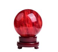 DSZUJTYROP Red Crystal Ruby Ball Sphere Obsidian with Stand Melting Quartz Gemstone for Feng Shui Home Decoration,17cm-Red