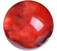 DSZUJTYROP Red Smelt Quartz Crystal Ball, Ruby Sphere with Wood Stand,Melting Gemstone Orb for Witchcraft Home Decor Gifts,7.1"(18cm)