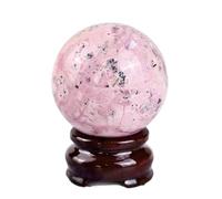 DSZUJTYROP Rhodonite Crystal Ball,Beautiful Rose Stone for Display Gift, Sphere for, And,Home Decorative Collection,65~70mm