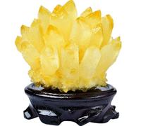 DSZUJTYROP Rock Crystal Cluster Quartz Stone, Citrine with Base,Irregular Ornament Feng Shui Decor,About 600g