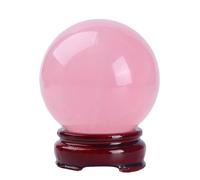 DSZUJTYROP Rose Quartz Crystal Sphere Ball Rock Gemstone with Stand Divination Figurines Statues for Home Decoration,Diameter6cm/2.4"