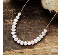 DSZUJTYROP Rose Quartzs Chokers Necklaces Women Exquisite Teardrop Charm Beaded Simple Necklace Jewelry Gifts(Rose Quartz)