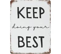 DSZUJTYROP School Tin Sign Keep Doing Your Best Classroom Decor 8 X 12 in