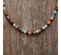 DSZUJTYROP Simple Choker Necklaces Fashionable Women Beaded Collar Necklace Designer Jewelry(Mixed Stones)