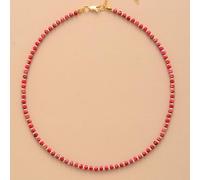 DSZUJTYROP Simple Choker Necklaces Fashionable Women Beaded Collar Necklace Designer Jewelry(Red Jasper)