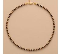 DSZUJTYROP Simple Choker Necklaces Fashionable Women Beaded Collar Necklace Designer Jewelry(Tiger Eye)