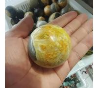 DSZUJTYROP Sphere Ball,Yellow Gemstone Crystal Crafts for Decoration Ornaments (Size : 70-80mm)