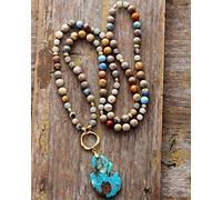 DSZUJTYROP Spiritual Stones Teardrop Pendant Necklaces Women Bohemian Yoga Necklace Jewelry Gifts
