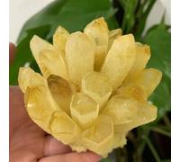 DSZUJTYROP Stone Citrine Phantom Quartz Crystal Cluster (350-400g)