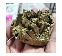 DSZUJTYROP Stone Crafts Rara e Bellissima Pietra Esemplare di Cristallo di Quarzo a Fiamma Gialla elettroplaccata a grappolo (Size : 70-80)