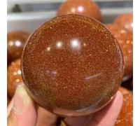 DSZUJTYROP Stone Gold Sand Quartz Crystal Ball Beautiful Crystal(55-65mm)
