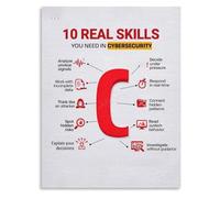 DSZUJTYROP Top 10 Cybersecurity Skills Poster Career Roadmap Canvas Print for Home Office and Bedroom Wall Decor(Framed,16x24inch(40x60cm))