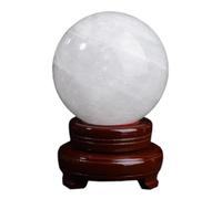 DSZUJTYROP White Calcite Sphere Quartz Crystal Ball Divination Gemstone Sculpture Figurine Precious Gifts for Family And Friends,12cm