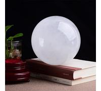 DSZUJTYROP White Crystal Ball Power Stone Round Sphere Figurine Interior Nepal Pedestal,200mm