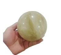 DSZUJTYROP Yellow Crystal Ball Quartz Sphere Gemston Home Decor (Size : 80-90mm)